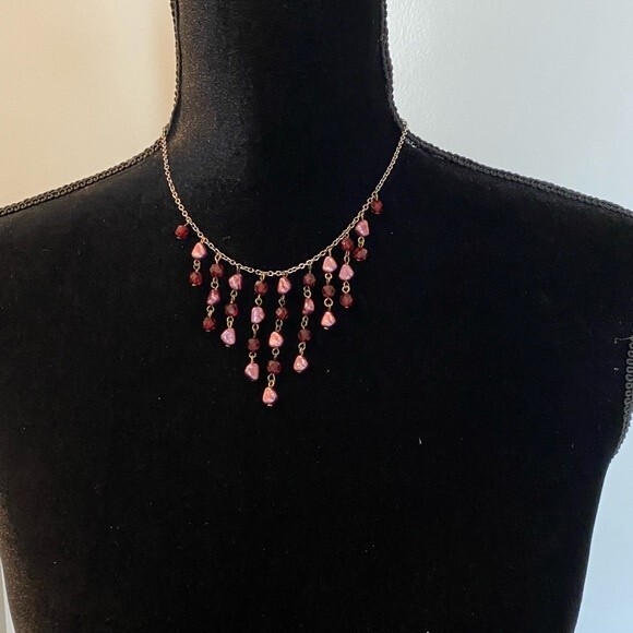 Express beaded tiered necklace. Wear as a choker or little longer up to 17” - Picture 3 of 9